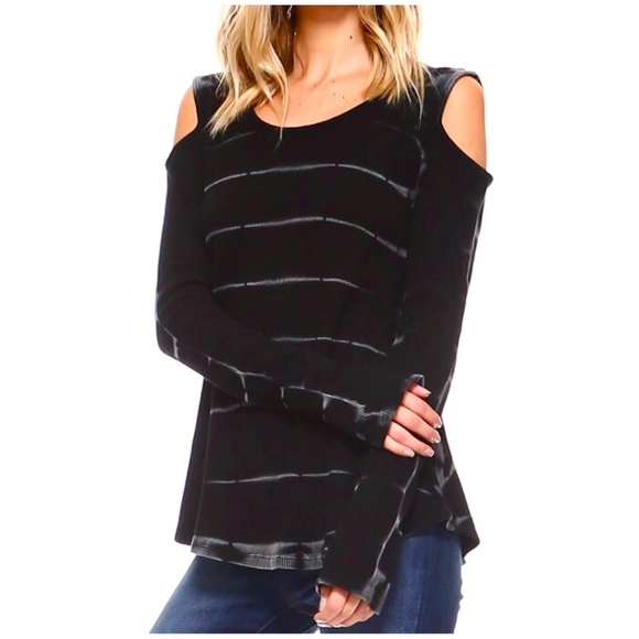 Angelique's Atelier Tops - LAST ONE! Black Mineral Wash Thermal